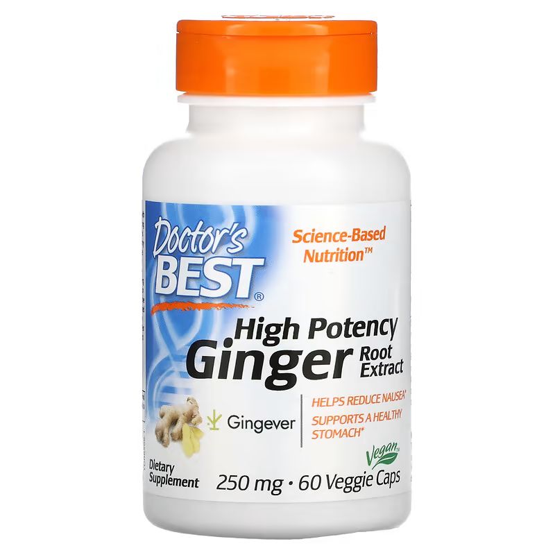 High Potency Ginger Root Extract (zázvor) 250mg 60caps. Doctor's Best